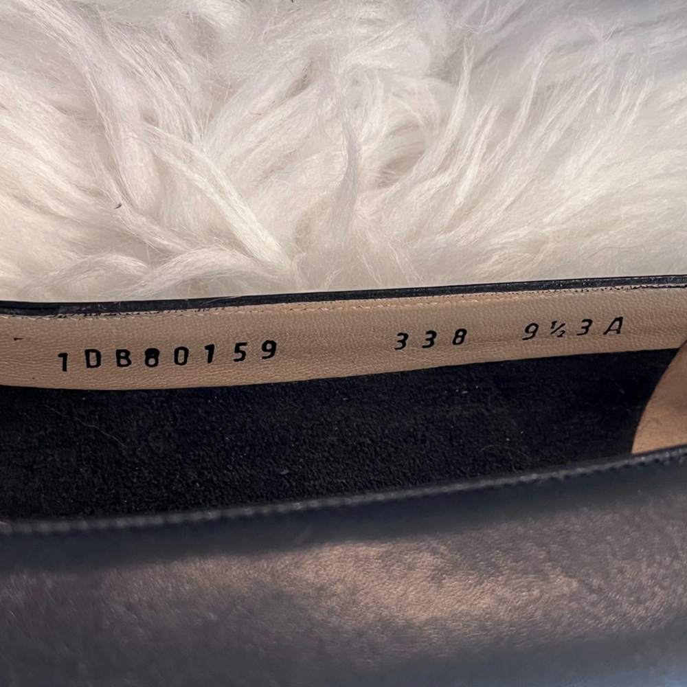 VTG Salvatore Ferragamo Women’s 9.5 3A Narrow/Slim Navy Blue Vara Leather Pumps - Picture 10 of 11